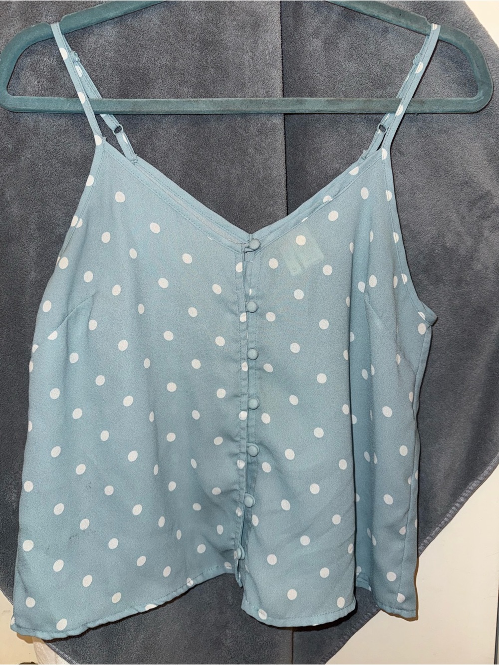 Japna Light Blue Polka Dot Spaghetti Strap Camisole